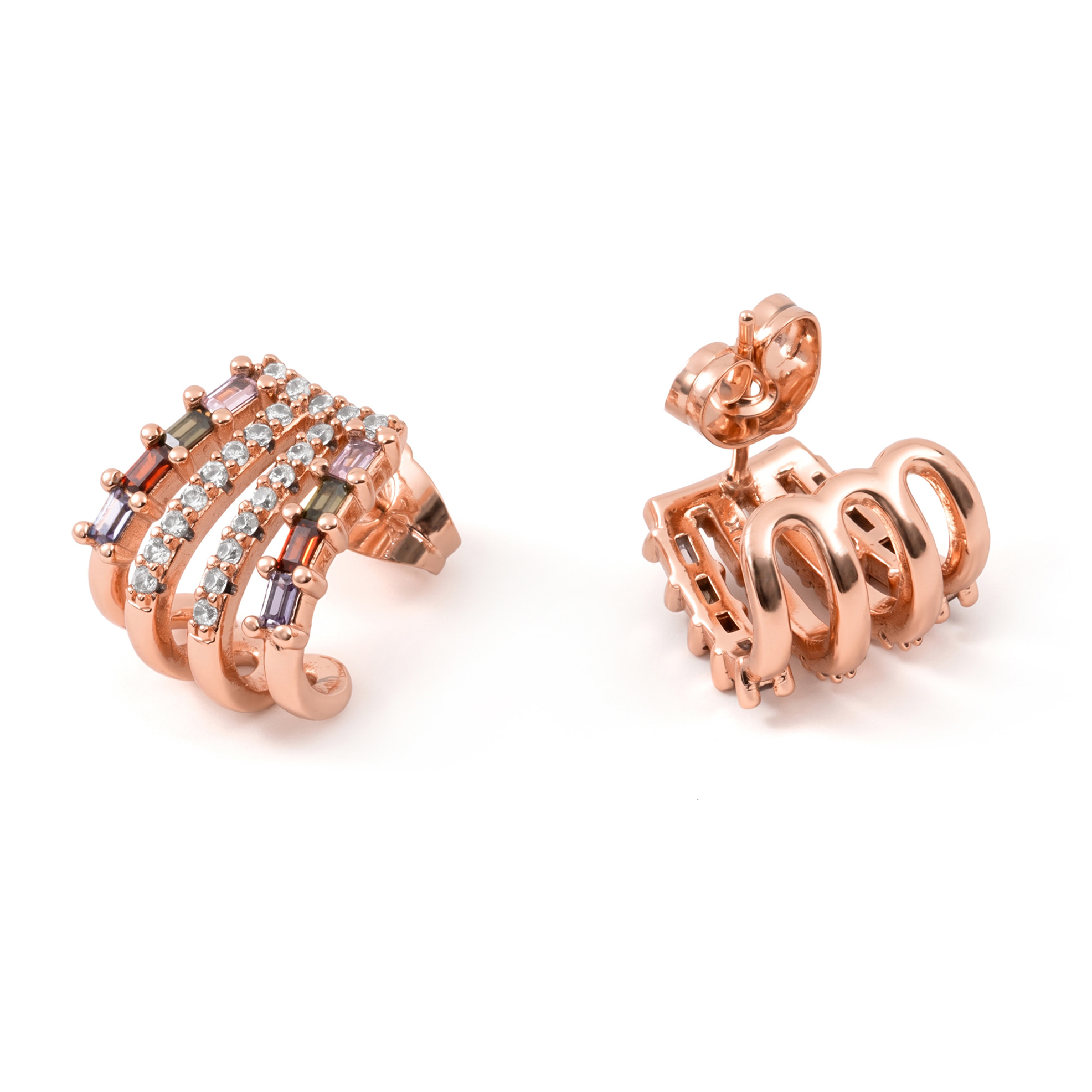 Pendientes Drukva acabado oro rosa 18k