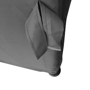 Tonnelle de jardin 3 x 3 m avec toit double cadre en aluminium gris