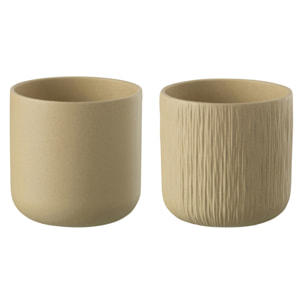 J-Line cache-pot Gen - céramique - beige - XXL - 2 pièces - Ø 26.5 cm