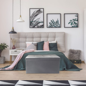 Coffre Banc Pliable Pu Gris