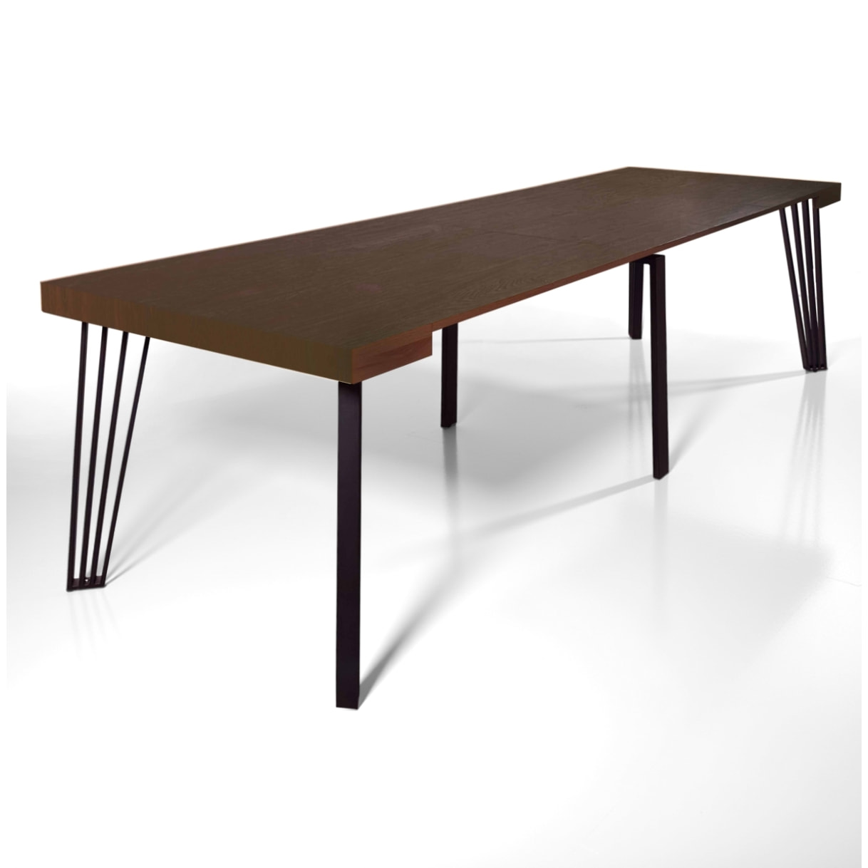Console extensible Tomasucci EDNA, en MDF finition noyer, 45 × 90 × 76 cm