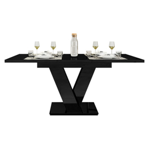 Xandriel - table à manger extensible - noir - 4 à 6 personnes - Noir