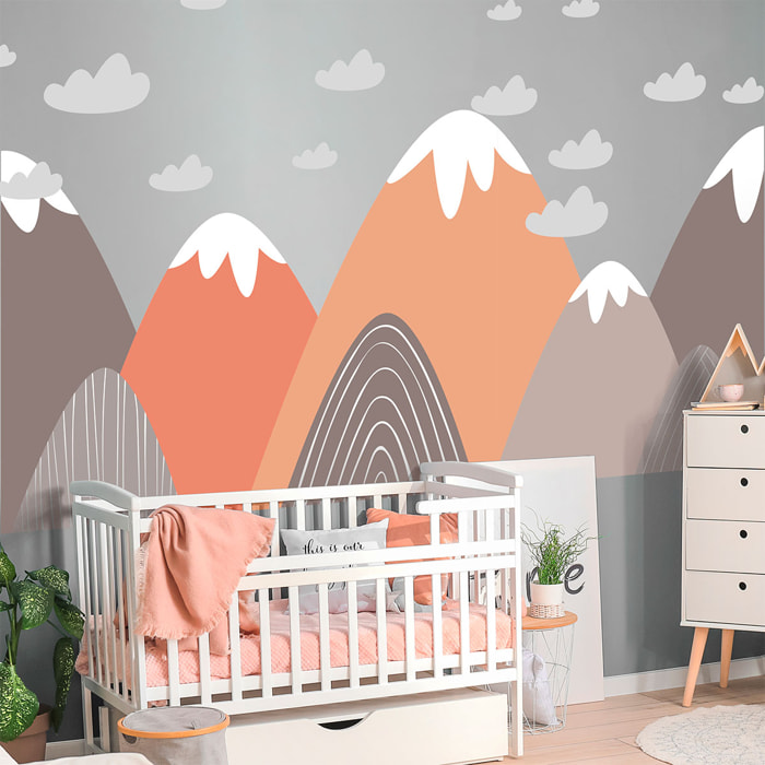 Stickers muraux enfants - Décoration chambre bébé - Autocollant Sticker mural géant enfant montagnes scandinaves FRANSCIKA