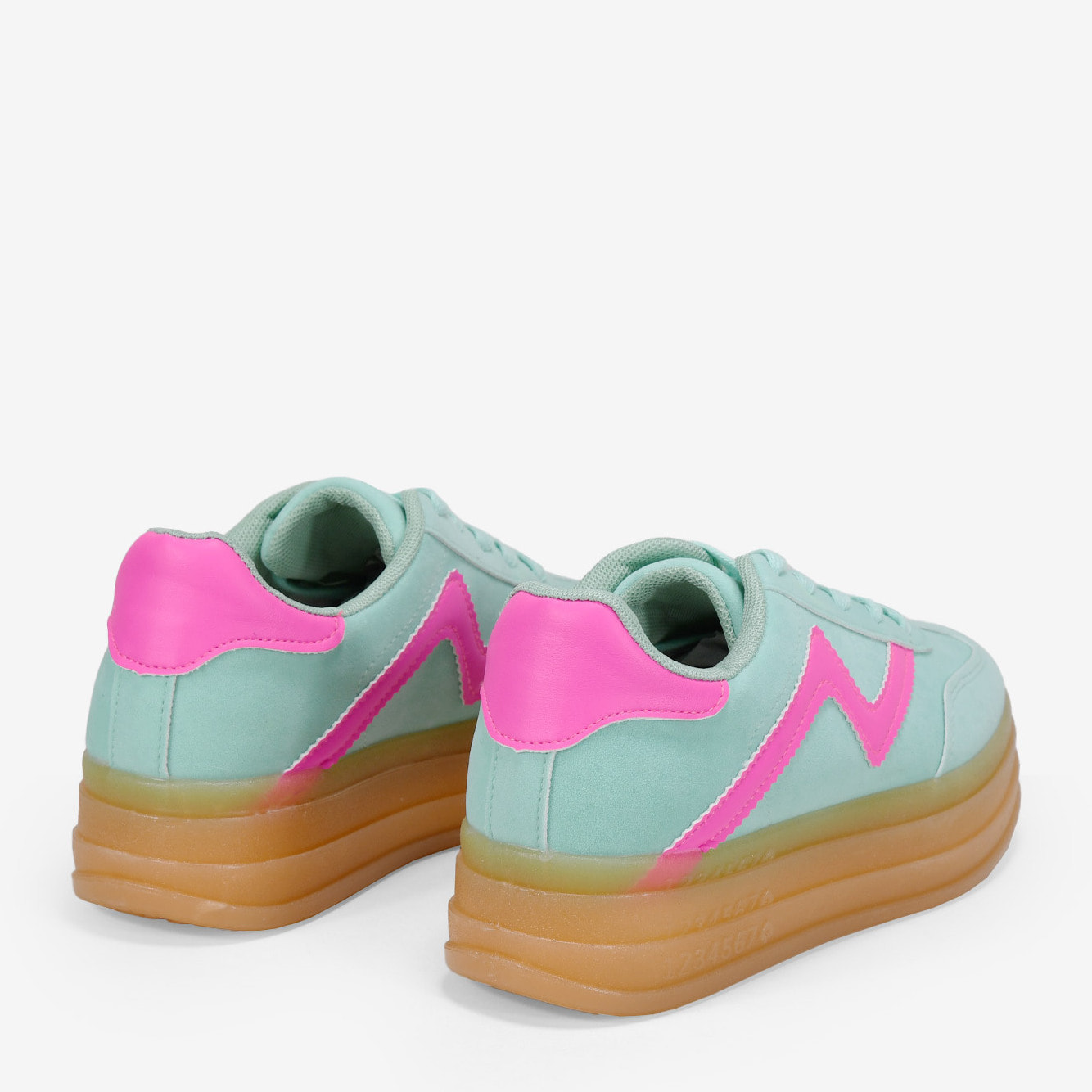 Zapatillas con plataforma verde menta