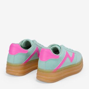 Zapatillas con plataforma verde menta