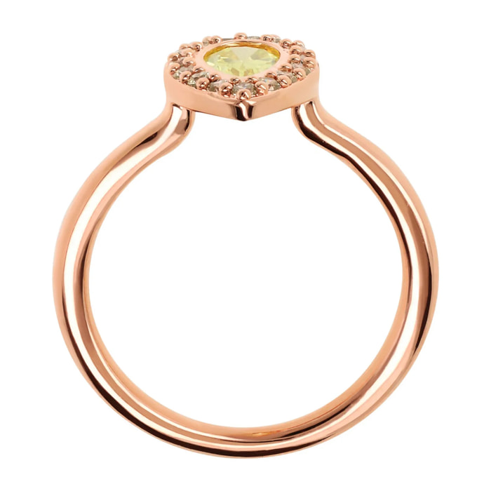 Anello Solitario con Goccia in Cubic Zirconia Gialla