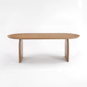 Table ovale en bois de manguier massif marron clair 6 places - Alix
