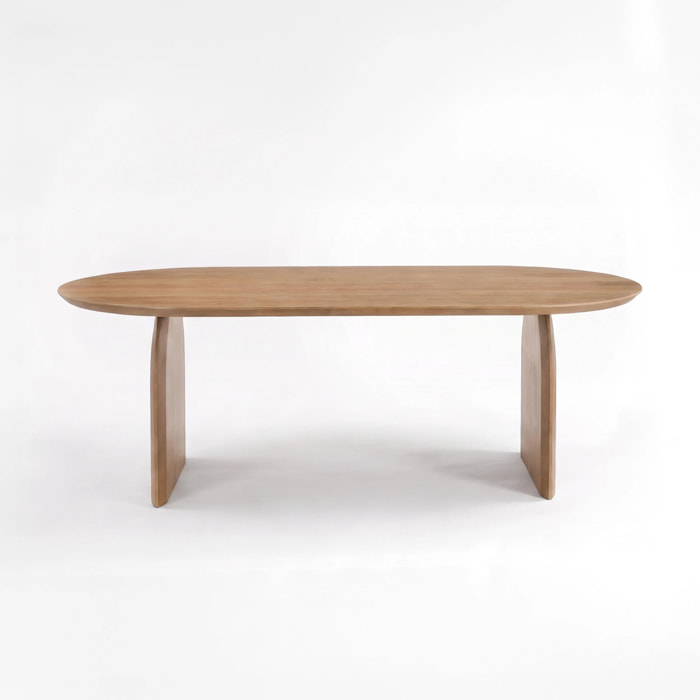 Table ovale en bois de manguier massif marron clair 6 places - Alix
