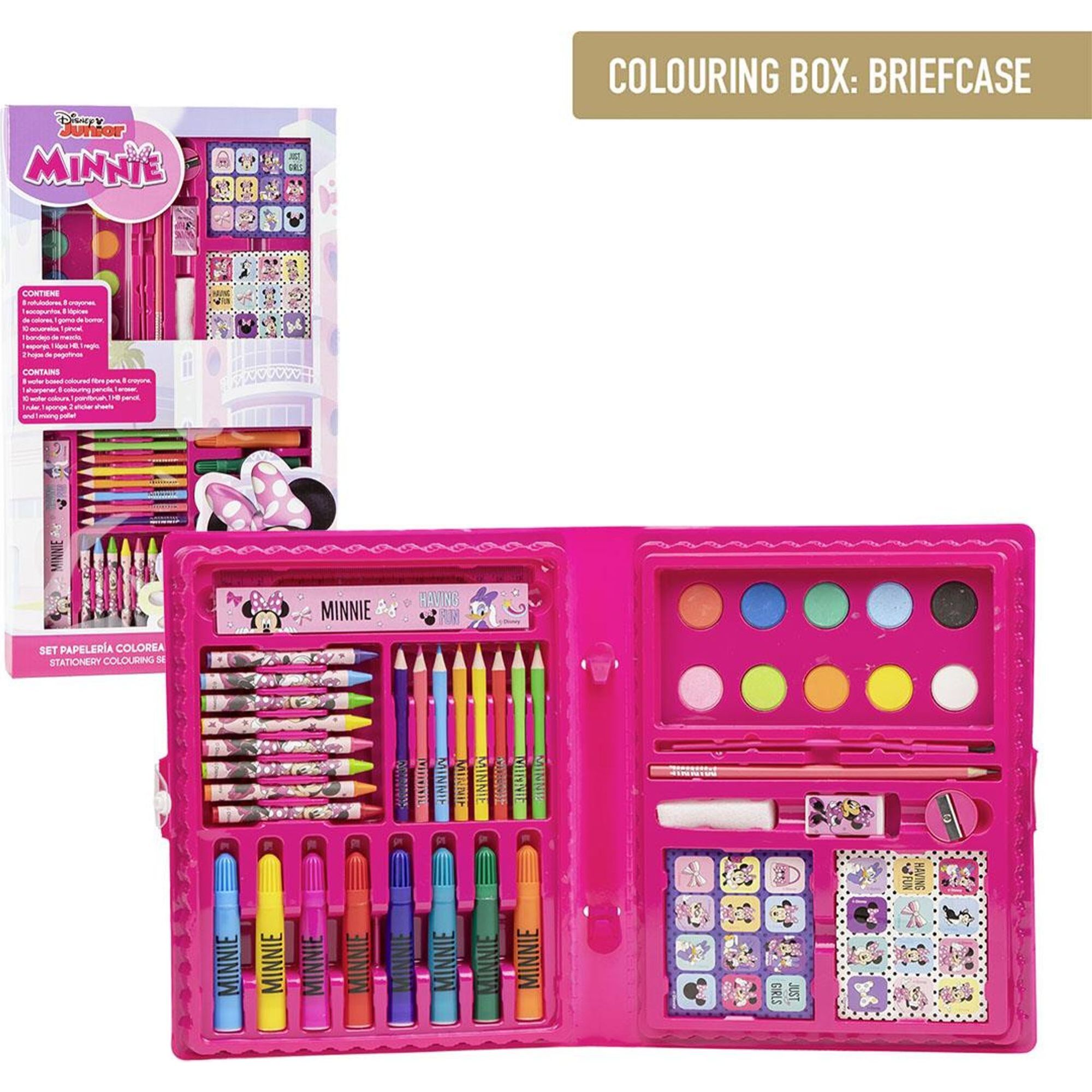 Set Papelería Coloreable Caja Minnie