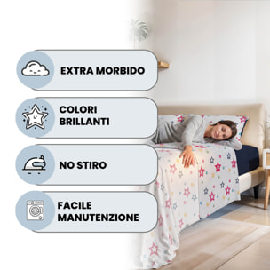 COMPLETO LETTO FASHION, 100% Microfibra, No Stiro - SUPERSTAR