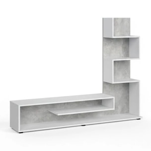 Mueble de salón Moobi en color blanco artik microcemento y medidas 160 x 124 cm Blanco Artik (Blanco Mate) - Microcemento