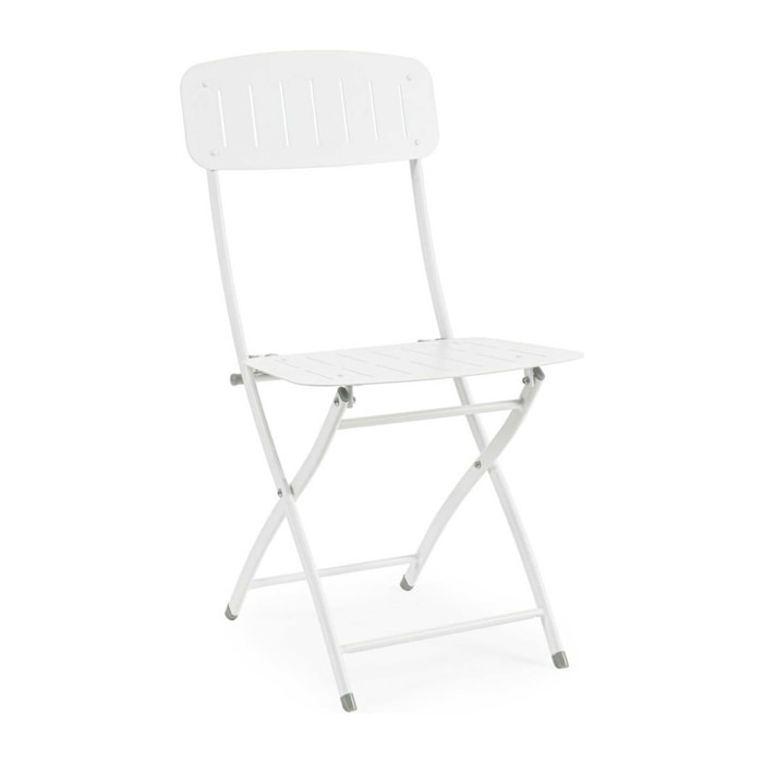 Set di sedie pieghevoli, YVONNE in acciaio bianco