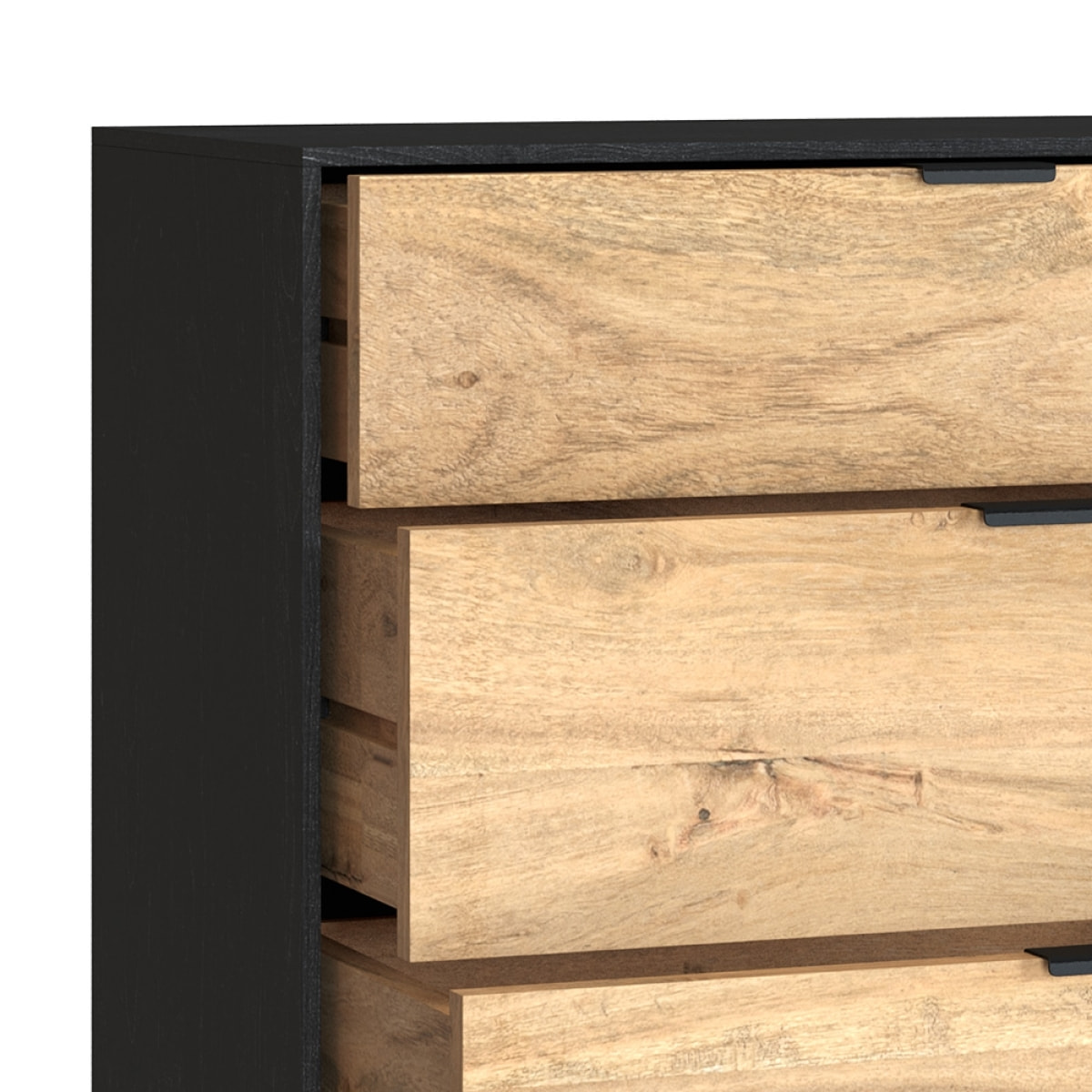 Commode 4 tiroirs en bois d'acacia et pieds en métal - Jakson