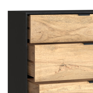 Commode 4 tiroirs en bois d'acacia et pieds en métal - Jakson