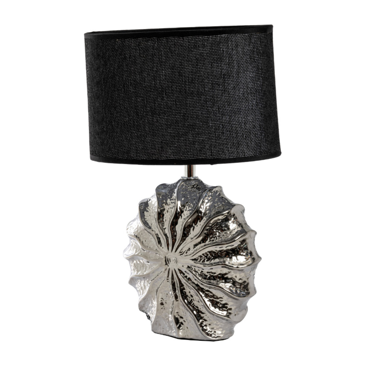 Lampada Da Tavolo Comodino Ricaricabile Accensione On/Off Modello Zante Argento Nero