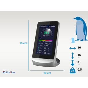 Medidor de la calidad del aire con sensor PM2.5 y PM1.0 WIFI y 8 funciones AIRTESTER PLUS WIFI PURLINE