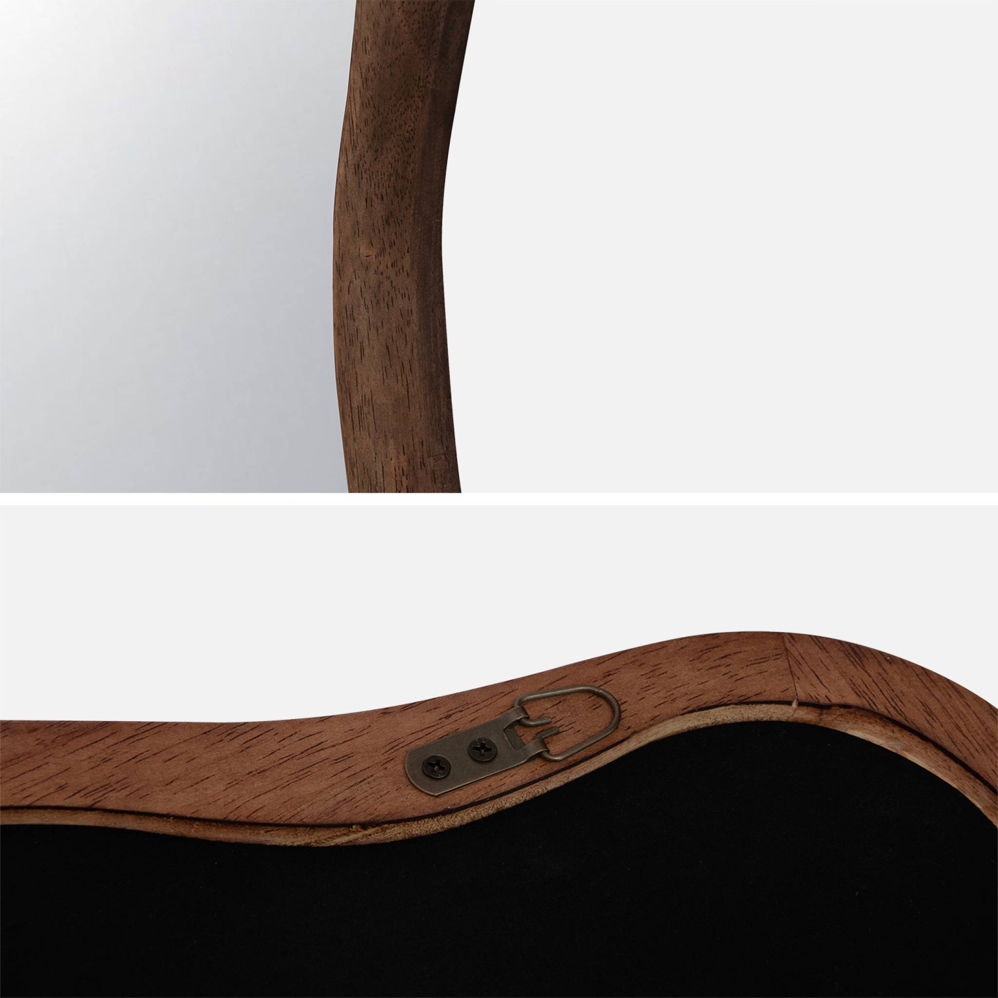 Miroir organique AUSTIN en bois d'hévéa. couleur noyer. 120 cm