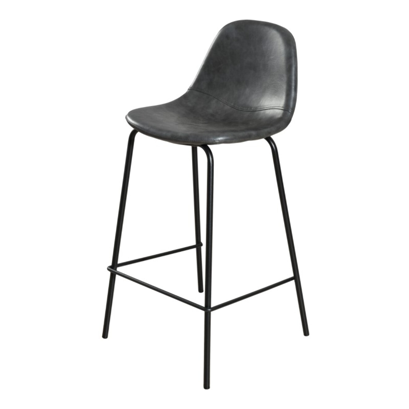 TOM - Lot de 2 tabourets de bar John anthracite hauteur d'assise 65cm