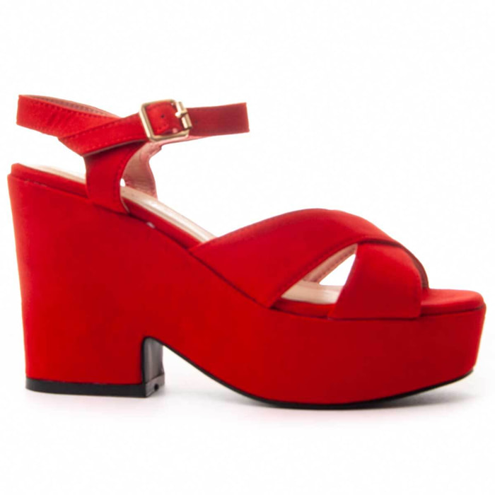 Sandalias de Tacón - Rojo - Altura: 10 cm