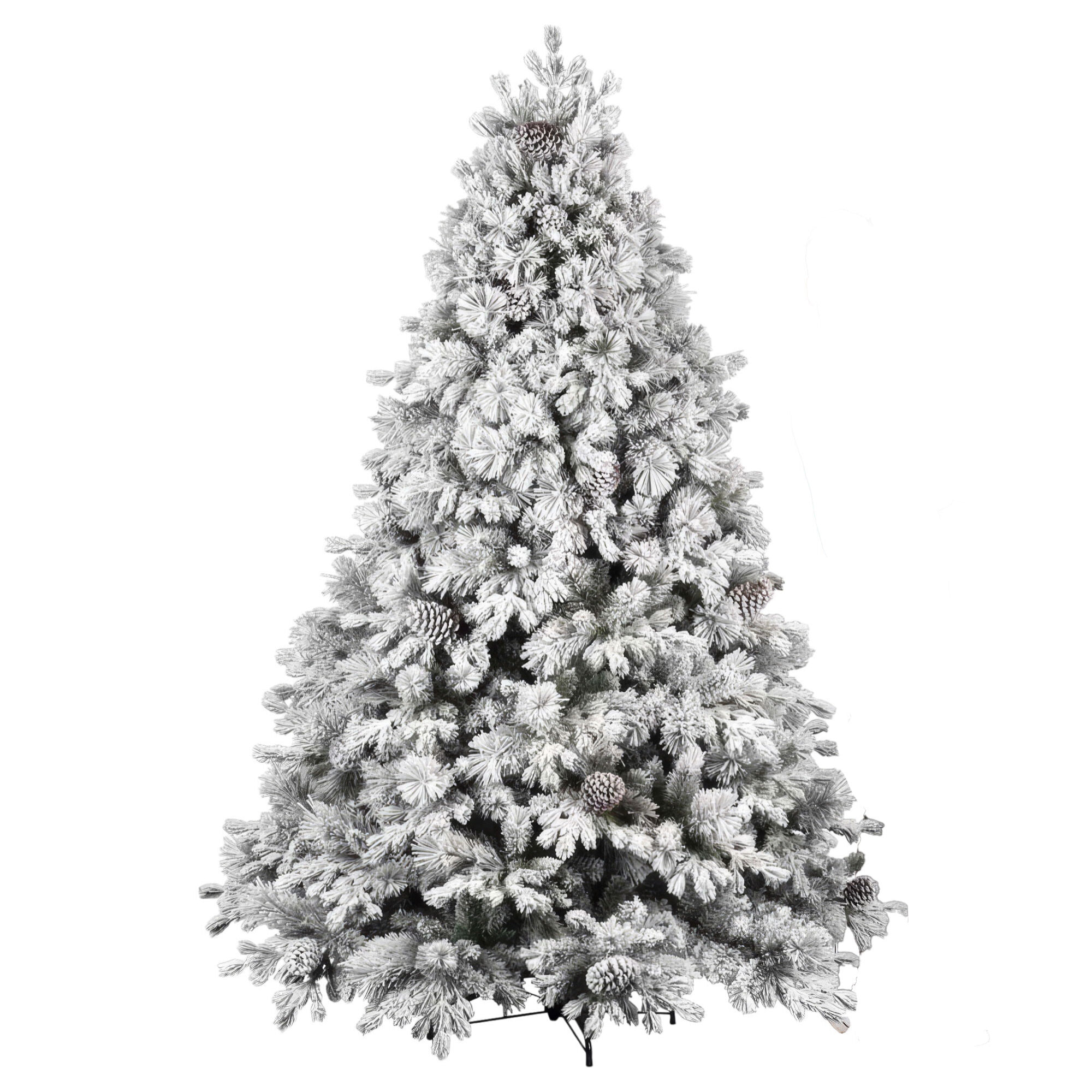 Luna - Albero di Natale con neve e pigne in PE PVC PP ø162x240H cm, 2850 rami