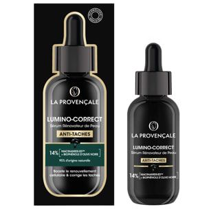 La Provençale Lumino-Correct - Sérum Rénovateur de Peau - Anti-taches & Eclat – Biophénols d'Olive noire & Niacinamide - Toutes