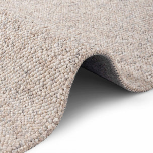 Tapis salon, motif faux uni, poils ras, look chaleureux, entretien
