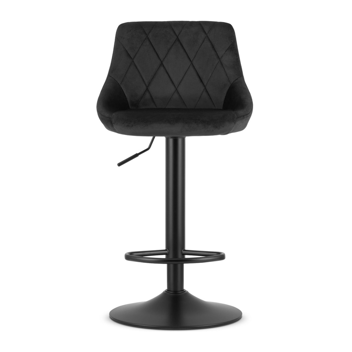 Set di 2 Sgabelli Bar Kast Girevoli in Velluto Nero