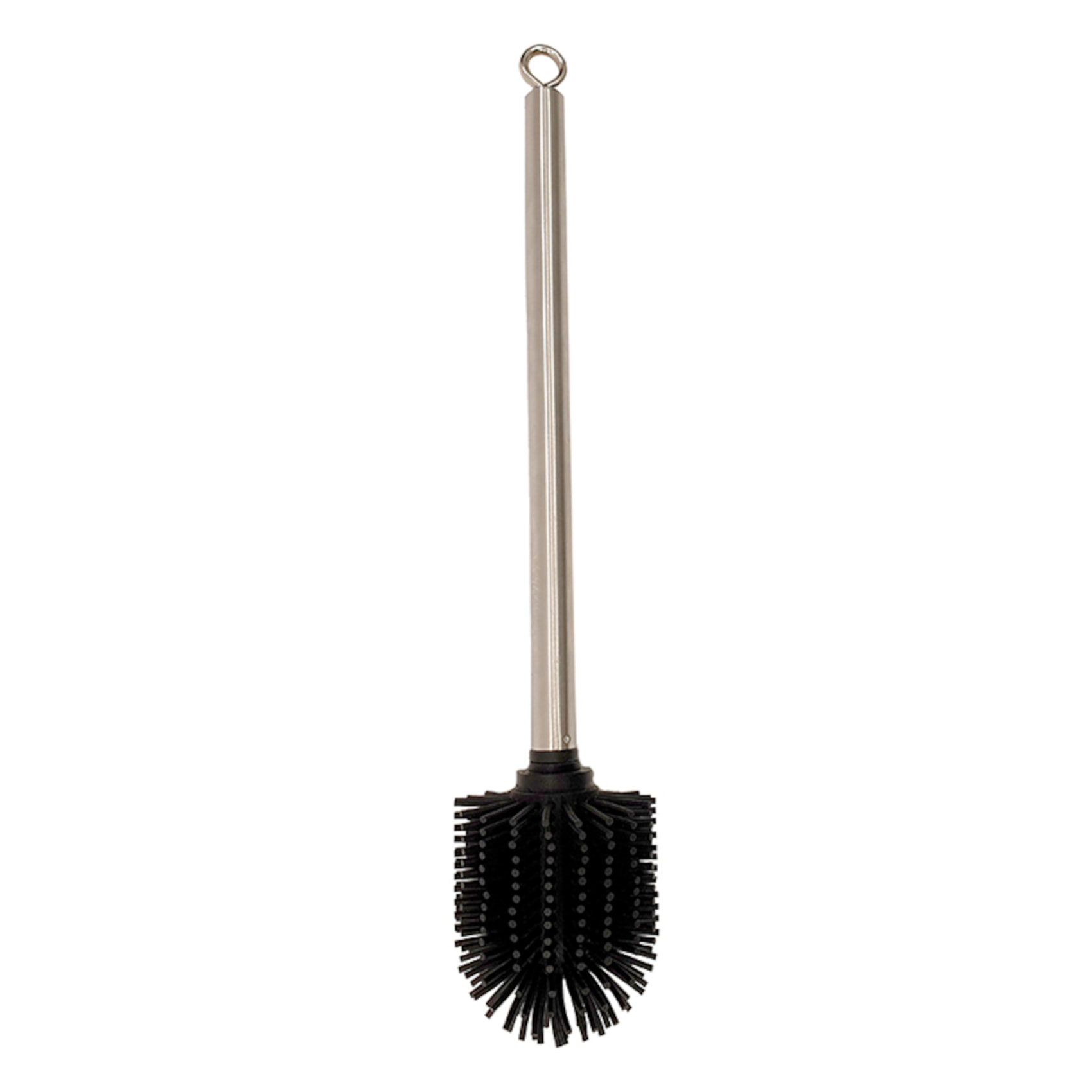 Balayette WC avec manche en métal - Argent