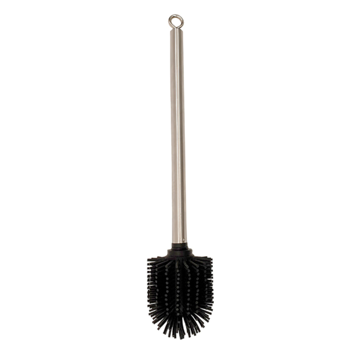 Balayette WC avec manche en métal - Argent