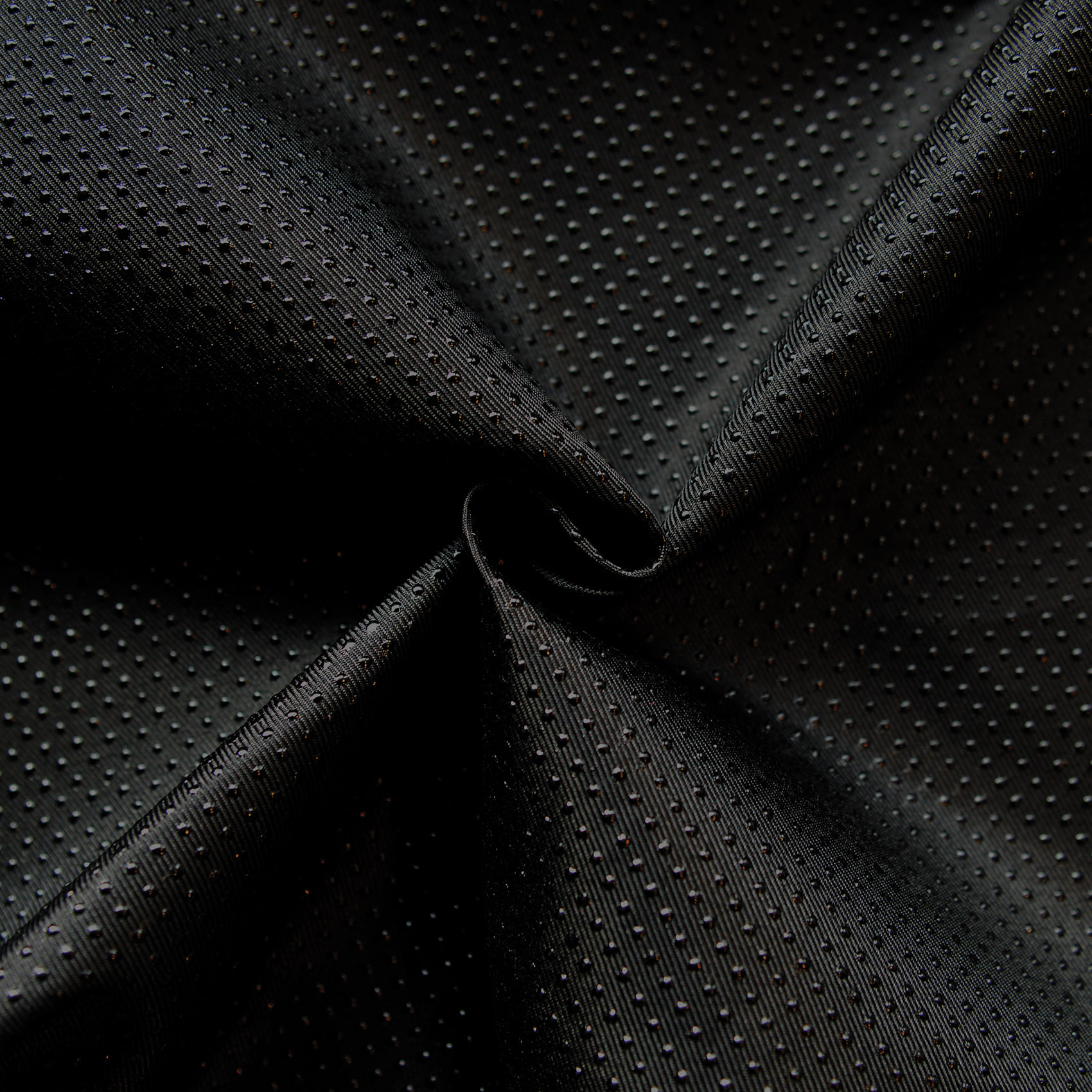Tissu antidérapant motif pois en relief - Noir