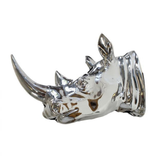 Tête de rhinocéros Design Argent