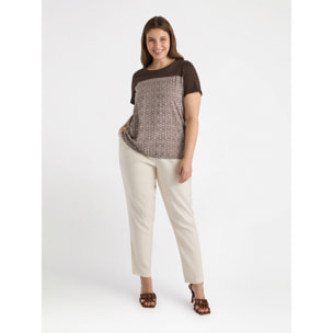 Fiorella Rubino - Camiseta con estampado étnico - Marrón