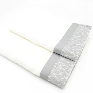 Set Spugna VENTOTENE 2 Pezzi: Viso+Ospite - Bianco - 450 gr/m² - Puro Cotone