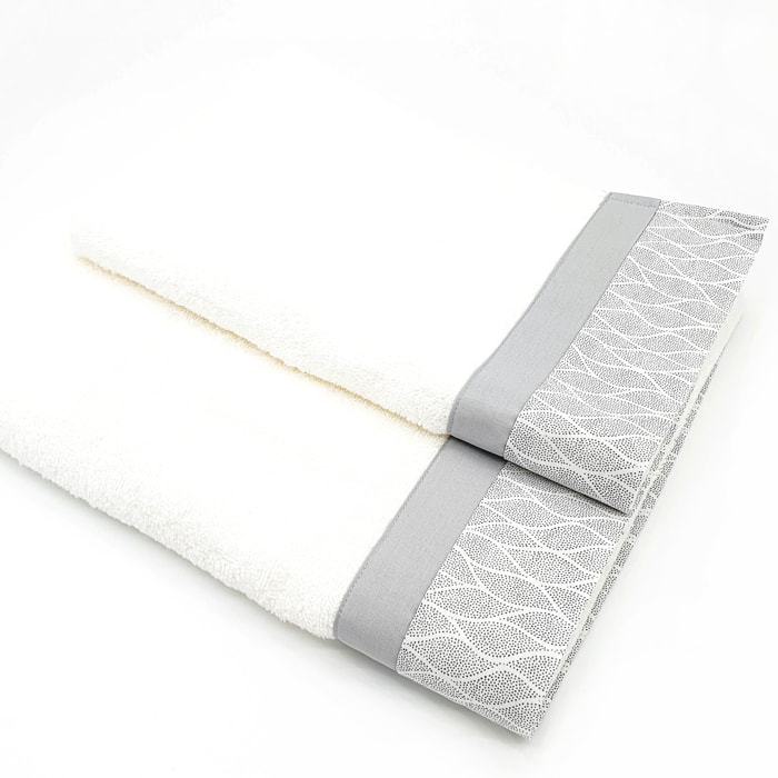 Set Spugna VENTOTENE 2 Pezzi: Viso+Ospite - Bianco - 450 gr/m² - Puro Cotone