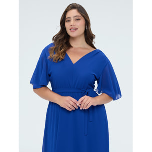 Fiorella Rubino - Vestito Dream in georgette con scollo a V - Bluette