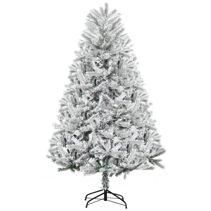 Sapin de Noël artificiel enneigé Ø 112 x 180H cm 521 branches épines imitation Nordmann grand réalisme