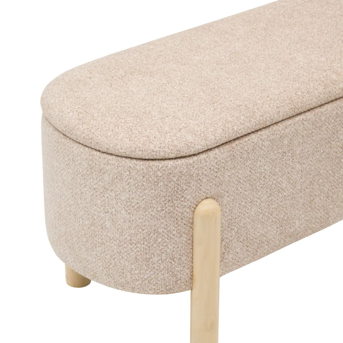 Banc coffre Muka ovale 1 place beige