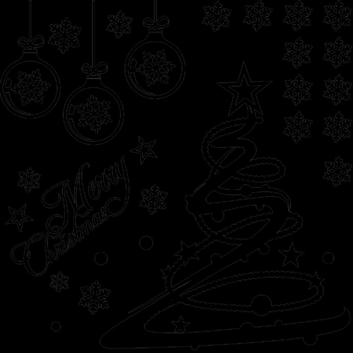 Sticker Merry christmas - blanc - Autocollants adhésifs noël - décoration fêtes