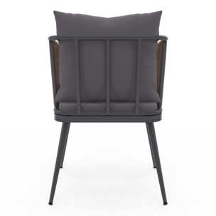 Chaises de jardin Florida en osier avec coussins - lot de 2