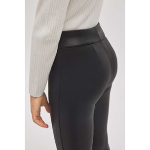 Leggings termici effetto pelle nera per bambine