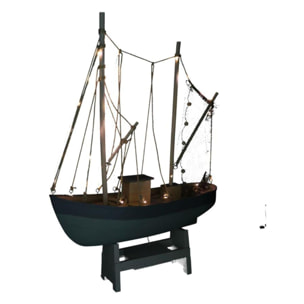 Barca in legno con led cm43xh62x14