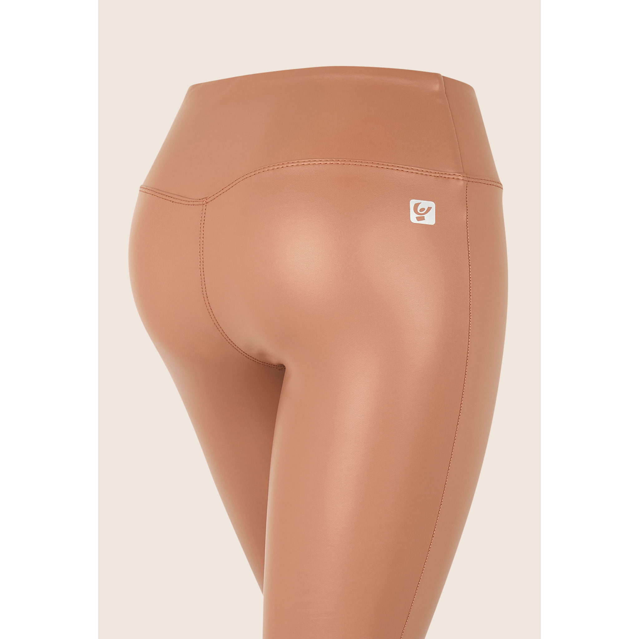 Leggings 7/8 vita regular effetto lucido con incrocio