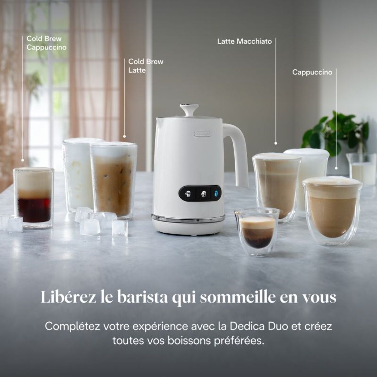 Mousseur à lait DELONGHI LatteMix Métal EMF3.W