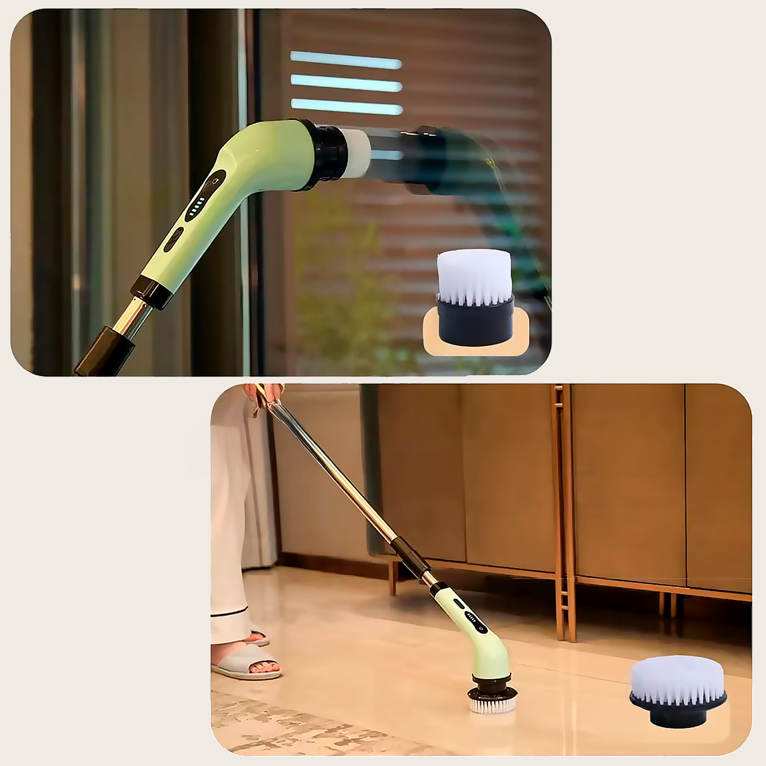 Spazzola per la pulizia con 25W di potenza e 7 teste intercambiabili diverse.