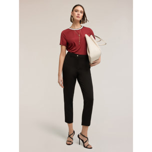 Motivi - Pantalones chino en tejido de sarga - Negro