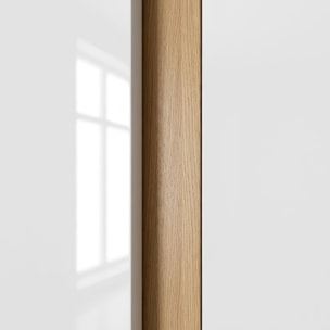 Armadio 4 Ante Con Cassetti Ripiani Guardaroba Moderno Multiuso Camera Da Letto Cameretta 2 Cassetti Salvaspazio 220 x 202.4 x 54 Cm Bianco E Rovere