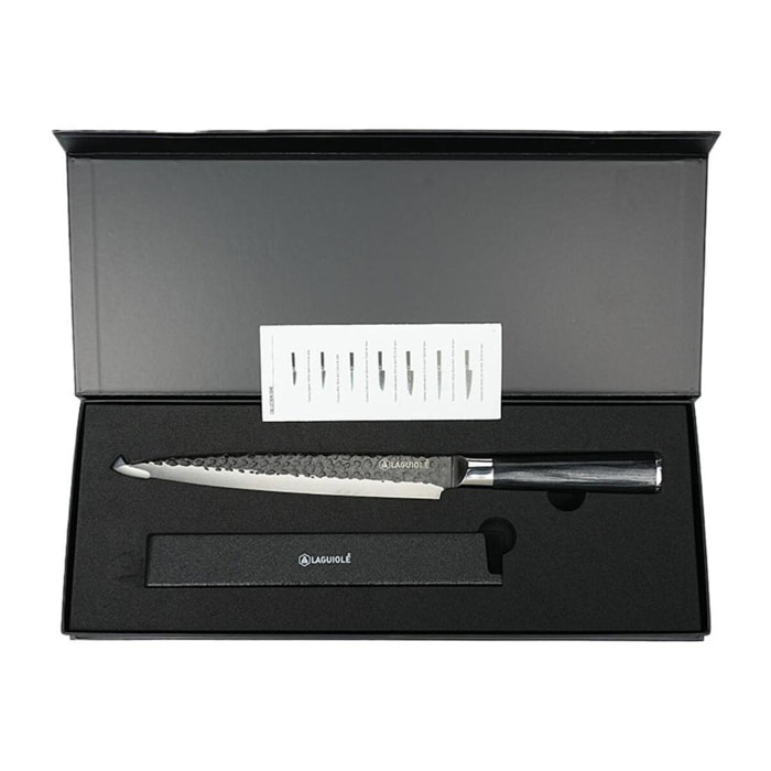 Couteau à trancher noir 34cm avec étui - "Sen"