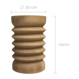 Tabouret rond en bois de suar D30 cm - Lewa