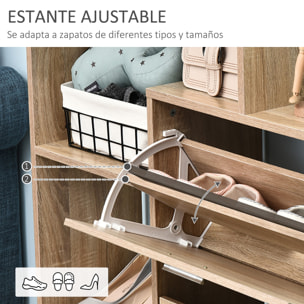 Zapatero con Estante Cubos 101,5x25,5x98cm Madera Natural