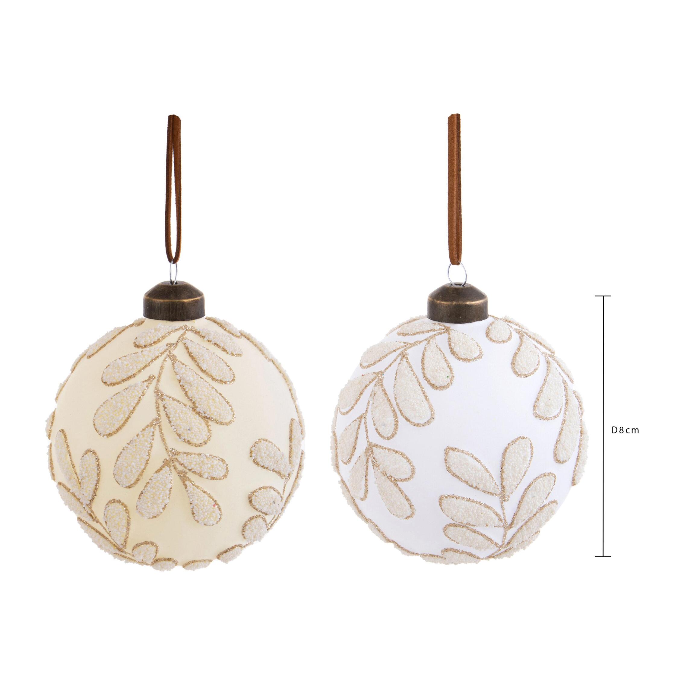 Sfera con foglie - Pezzi 24 - 8xH8x8cm - Bianchi Dino SpA